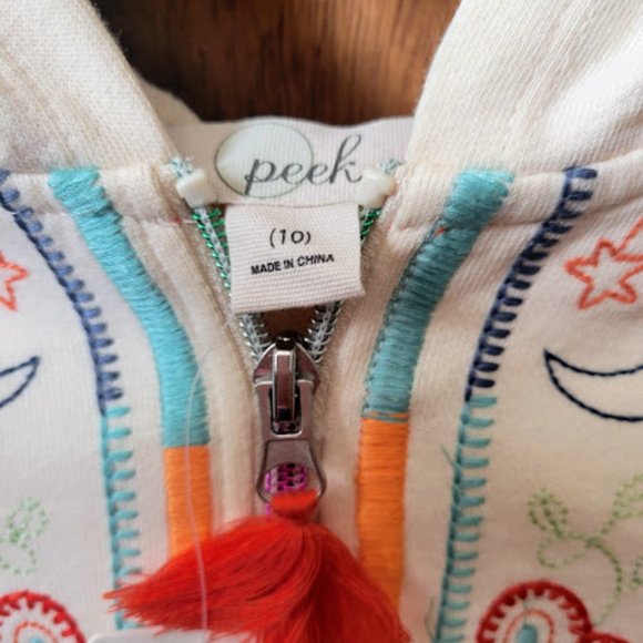 Peek Arent you curious size 10 girls embroidered hoodie - Picture 3 of 8